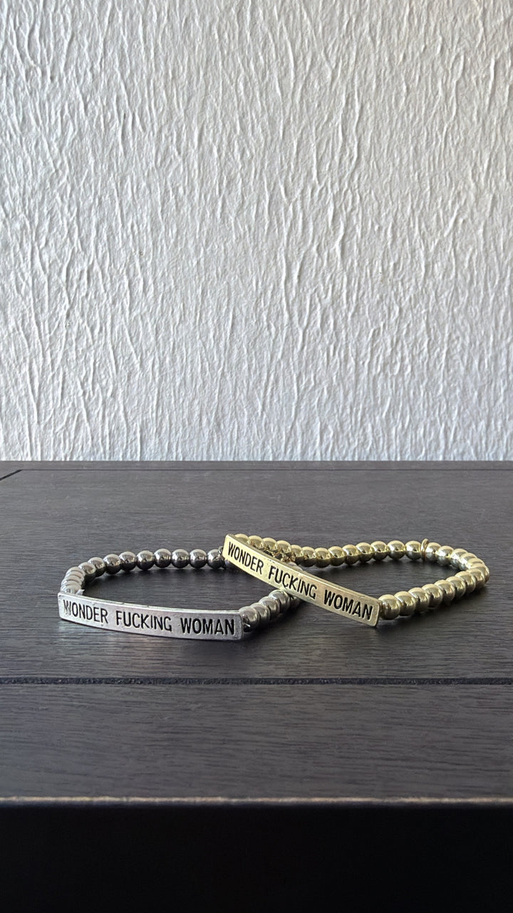 Wonder Woman Bracelet, Gold Bead