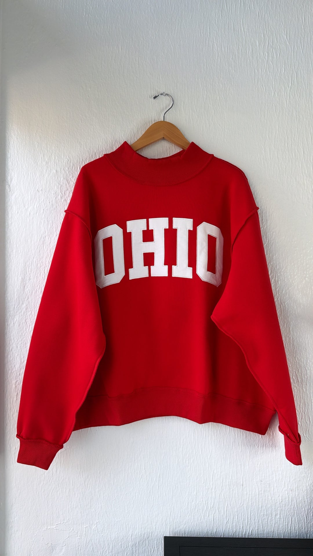 OHIO Mock Neck Crew, Red