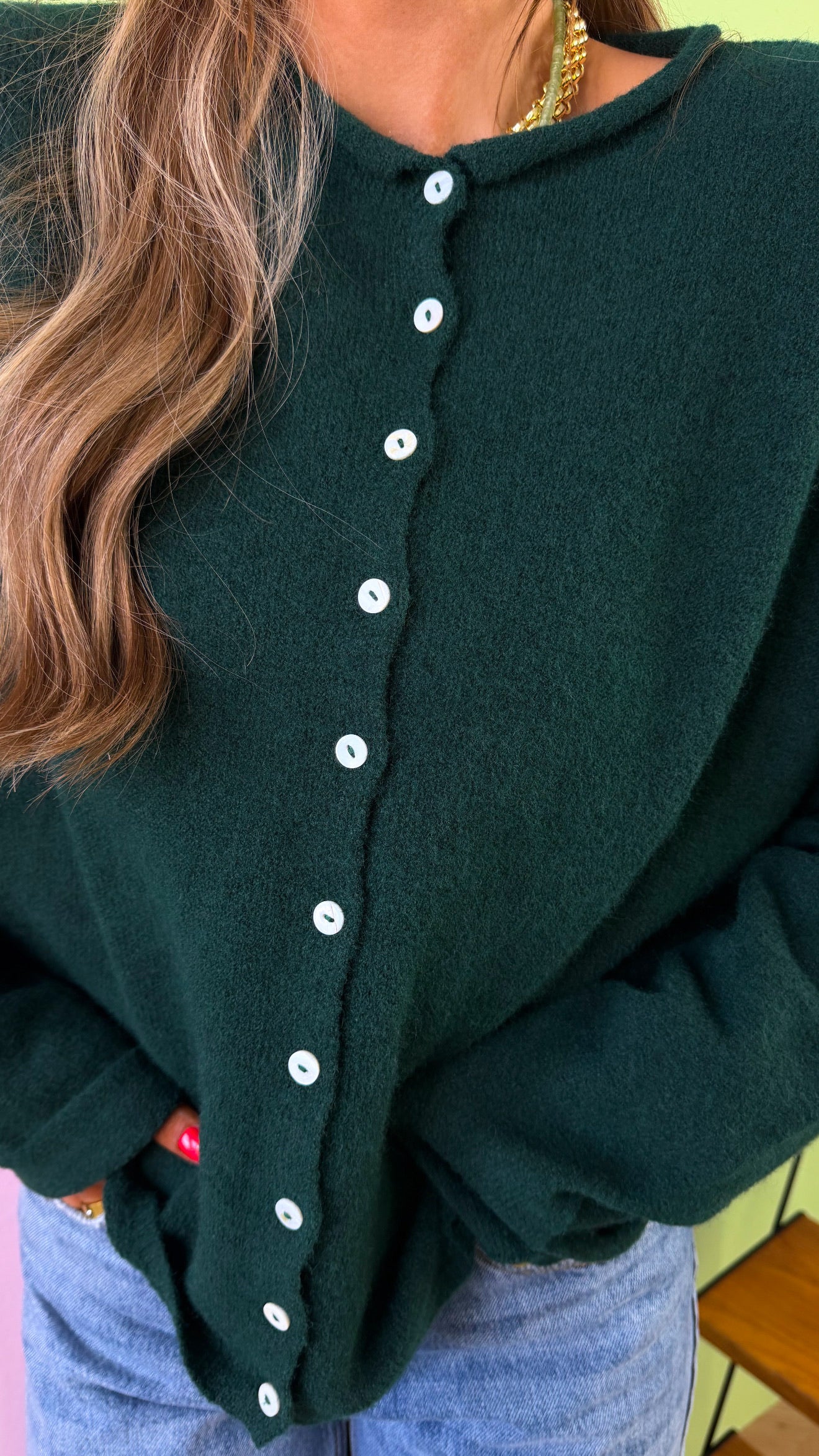 トップス Antwort / DROP KNIT CARDIGAN DARK GREEN Penelope Knit Cardigan, Forest Green – Everyday Chic Boutique