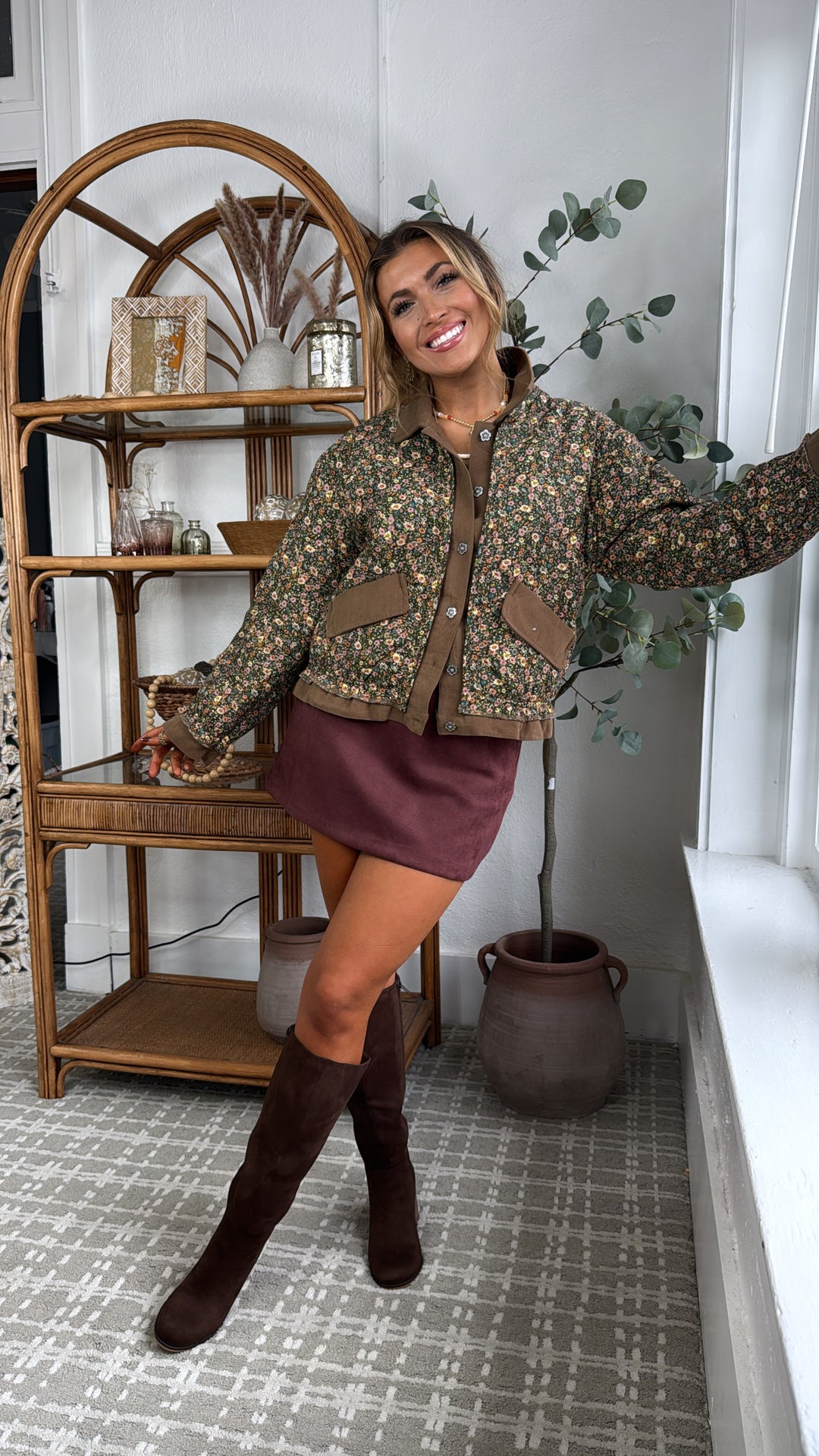 Garden Of Us Jacket, Chocolate Floral