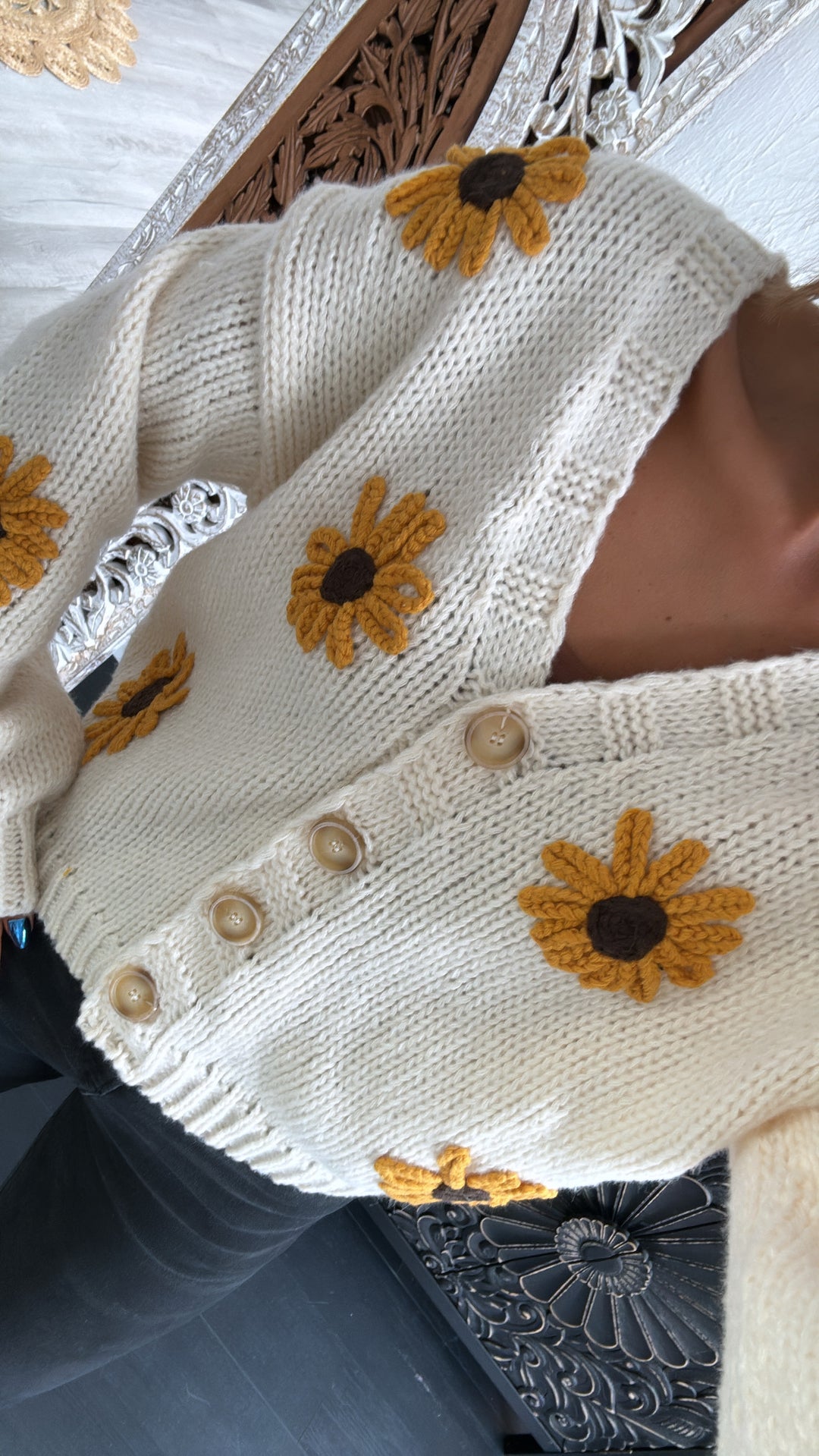 Sunflower Fields Cardigan, Cream