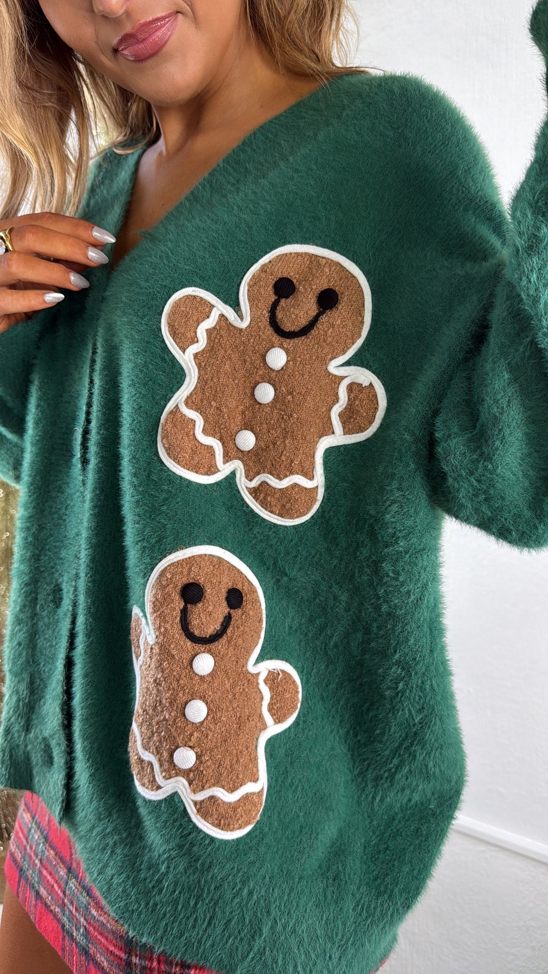 Gingerbread Knit Cardigan, Hunter Green