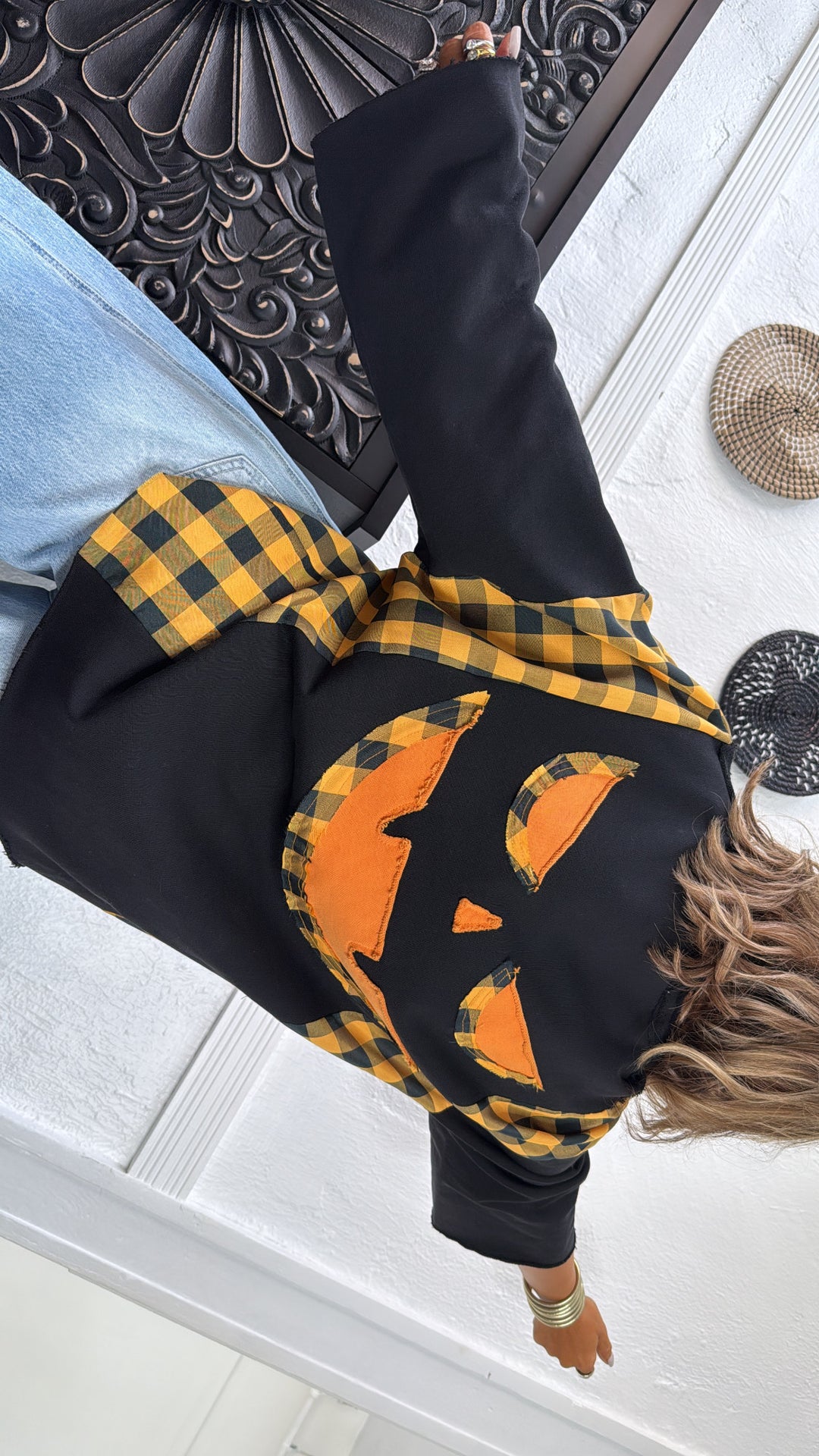 Jack O' Lantern Sweater Top, Black