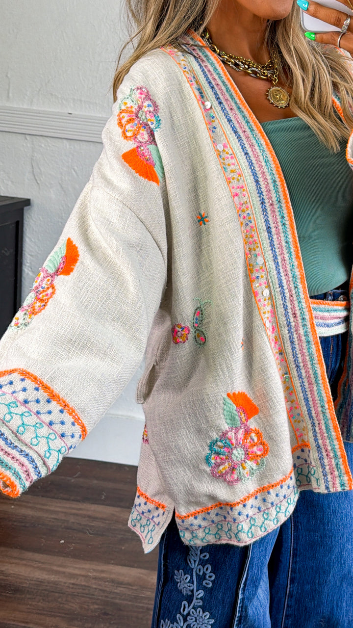 Light Up The Room Cardigan, Natural Multi