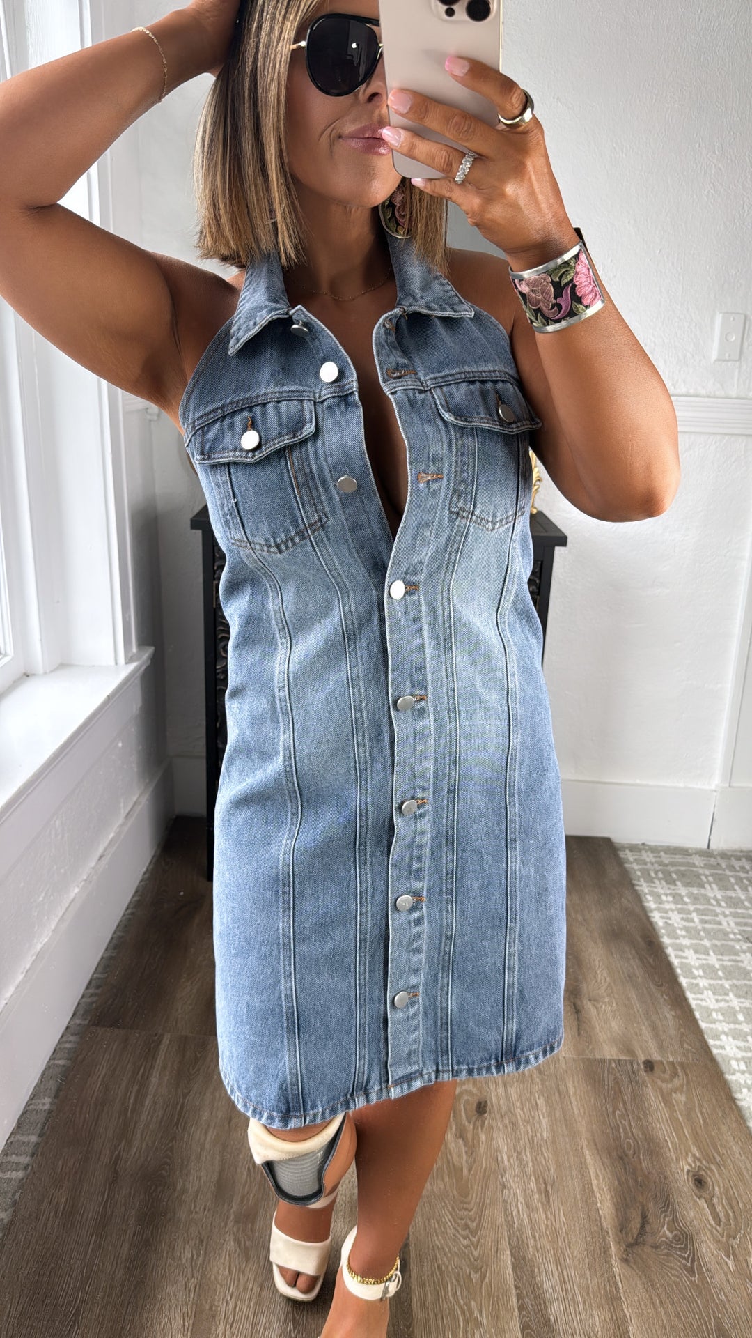 Downtown Darling Denim Halter Mini Dress Everyday Chic Boutique Downtown Darling Denim Halter Mini Dress Everyday Chic Boutique
