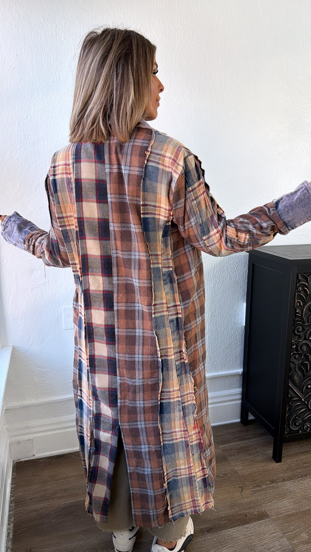 Stop & Stare Washed Plaid Jacket