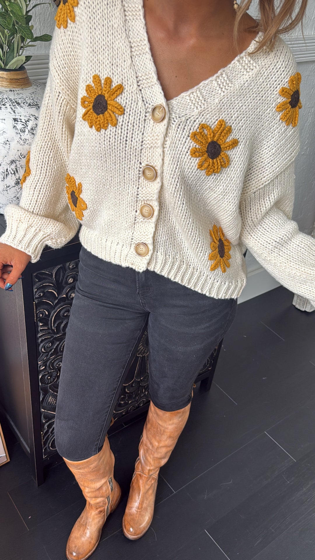 Sunflower Fields Cardigan, Cream