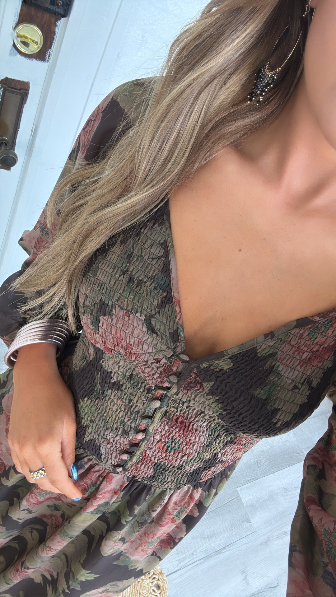 Golden Rue Midi Dress, Chocolate