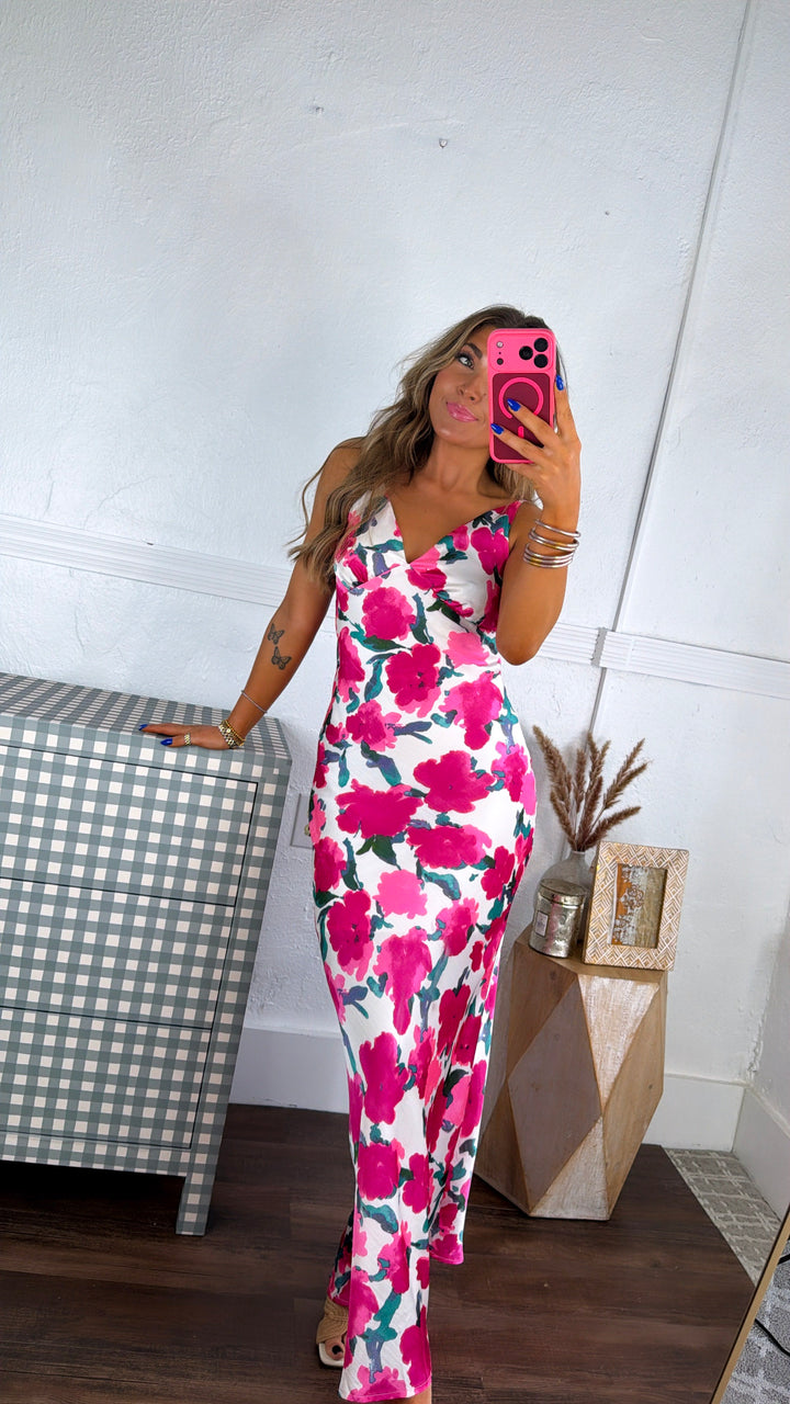 Garden Grace Maxi Dress, Pink Peony