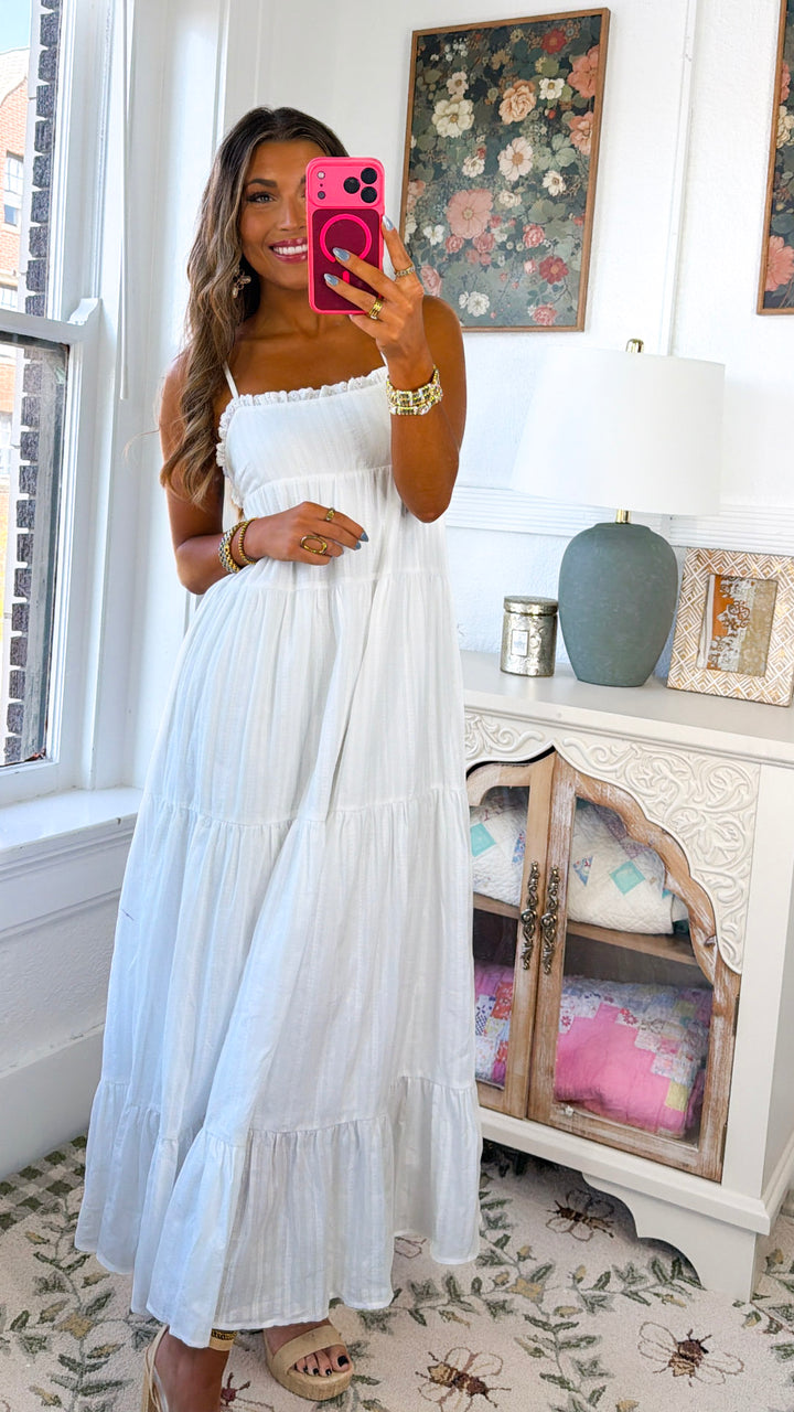 Bailee Open Back Maxi Dress, Off White