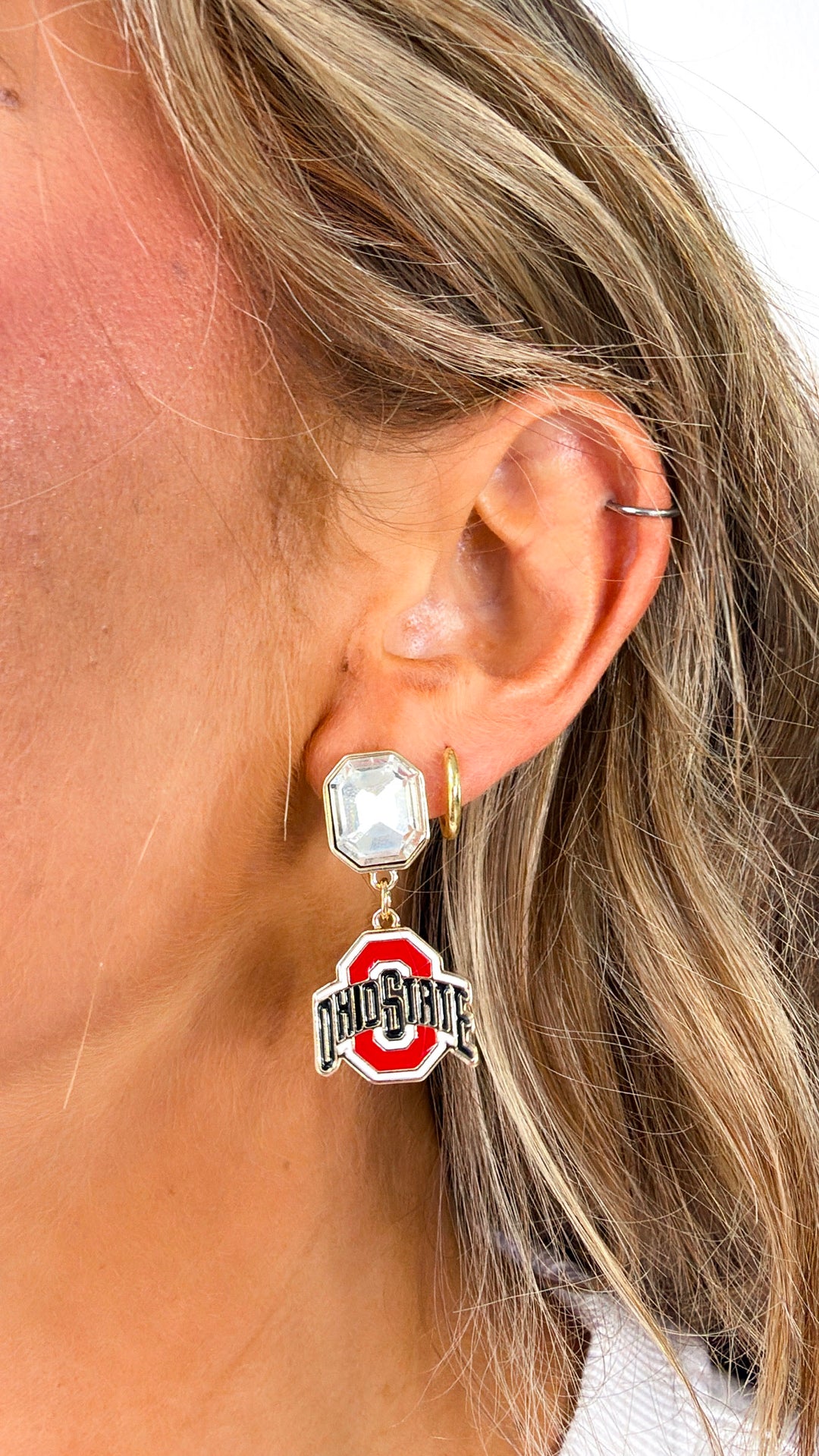 Rhinestone Game Day Earring