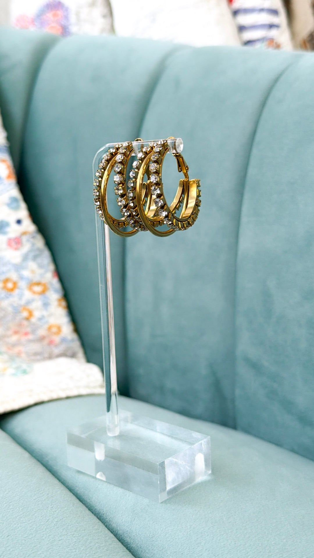 Double The Sparkle Hoop Earring