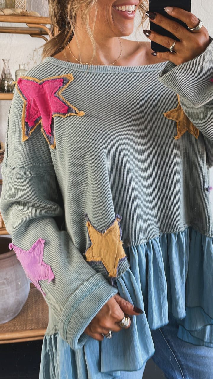 Starlight Dreams Top, Sage Blue