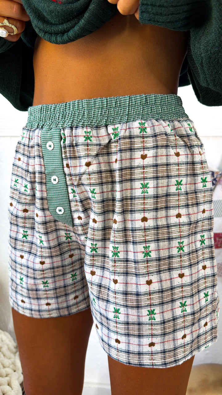 North Pole Nights Boxer Short, Green Combo
