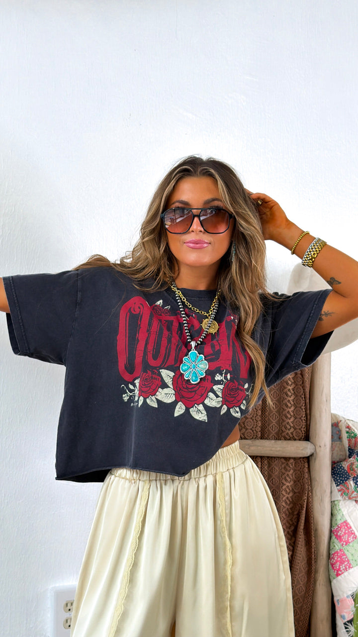 PRE ORDER JUNE 10: Outlaw Washed Graphic Tee, Grey