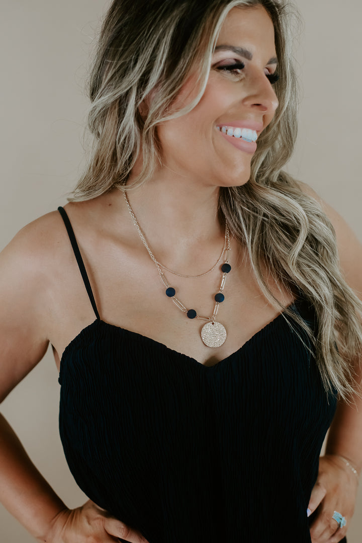 Chasing Sunsets Layered Necklace, Black