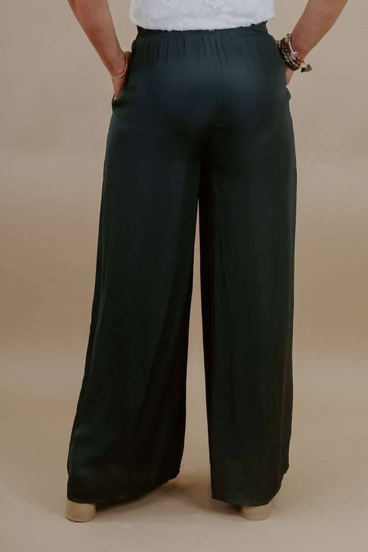 Just Right Satin Pant, Olive