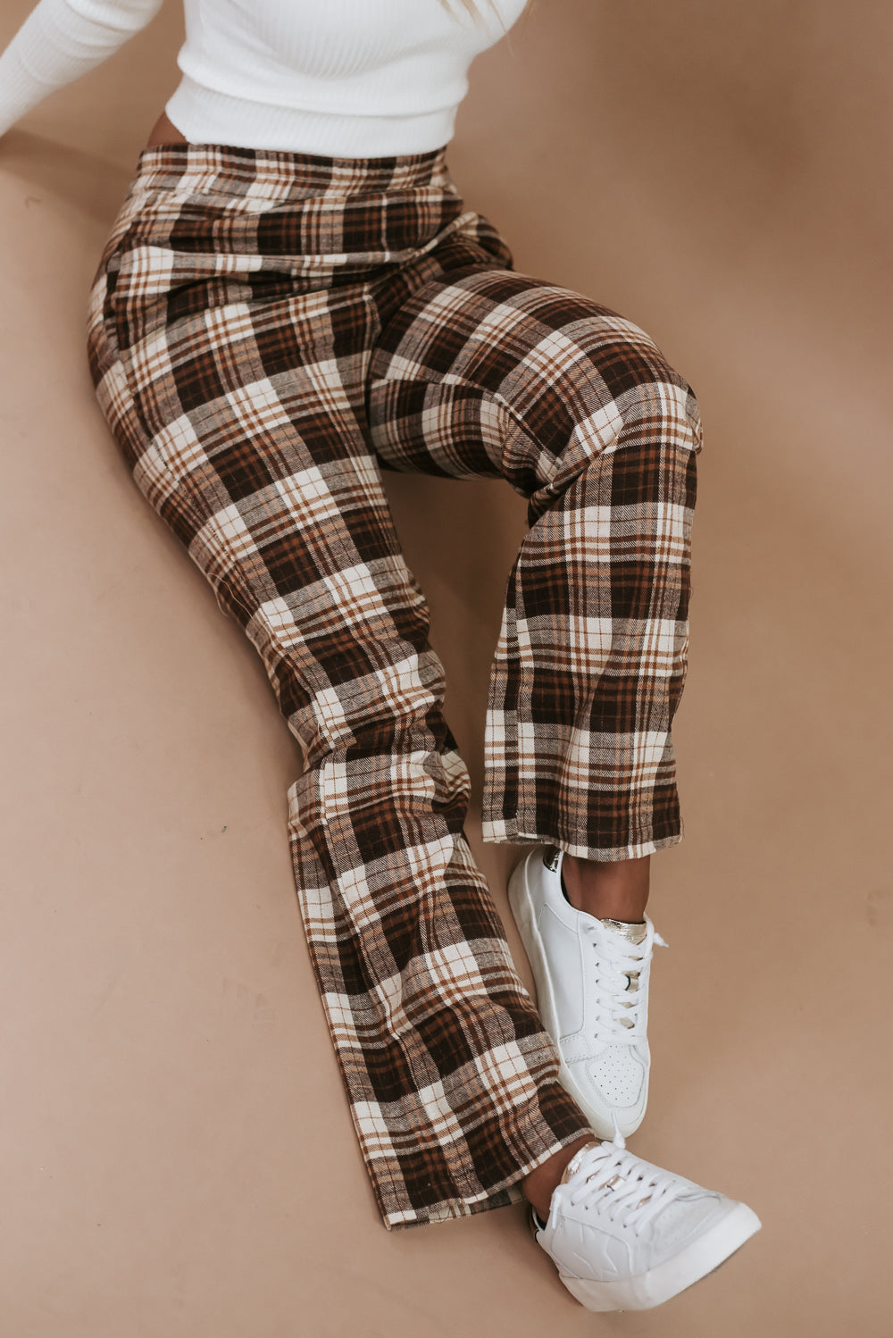 Vibe With Me Plaid Pant, Camel