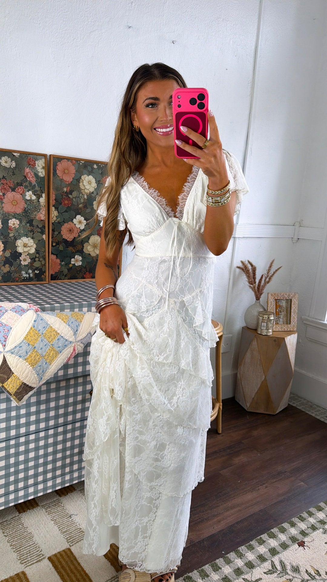 Soft Cloud Ruffle Dress, Ivory