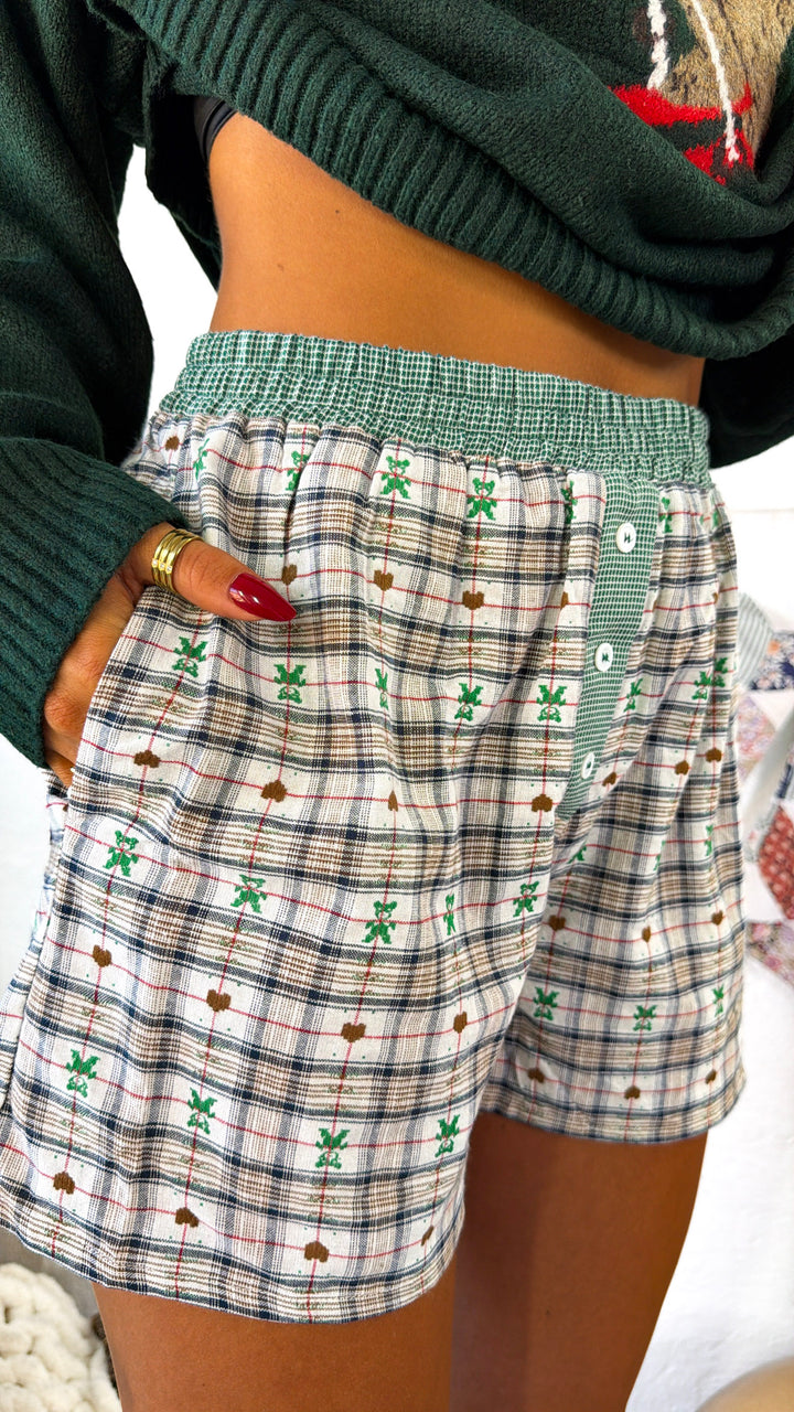 North Pole Nights Boxer Short, Green Combo