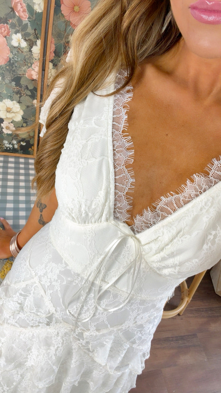 Soft Cloud Ruffle Dress, Ivory