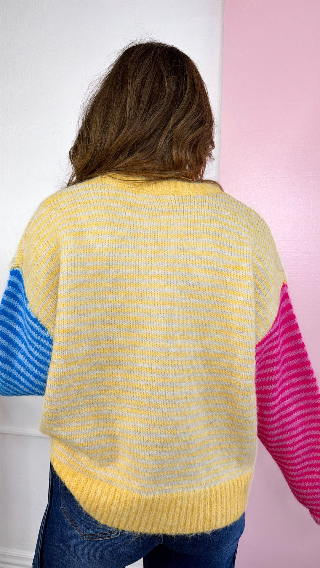 Colorblock Stripe Pullover Sweater, Daisy