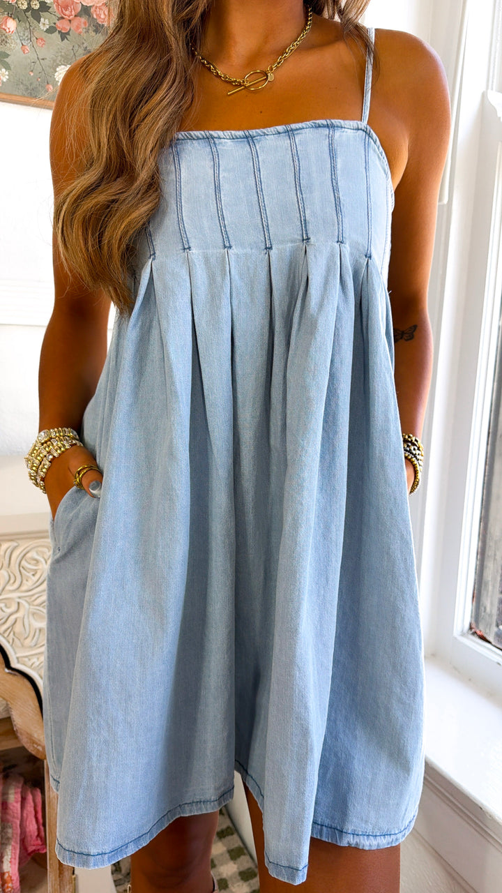 Missin' Me Denim Dress, Medium Denim