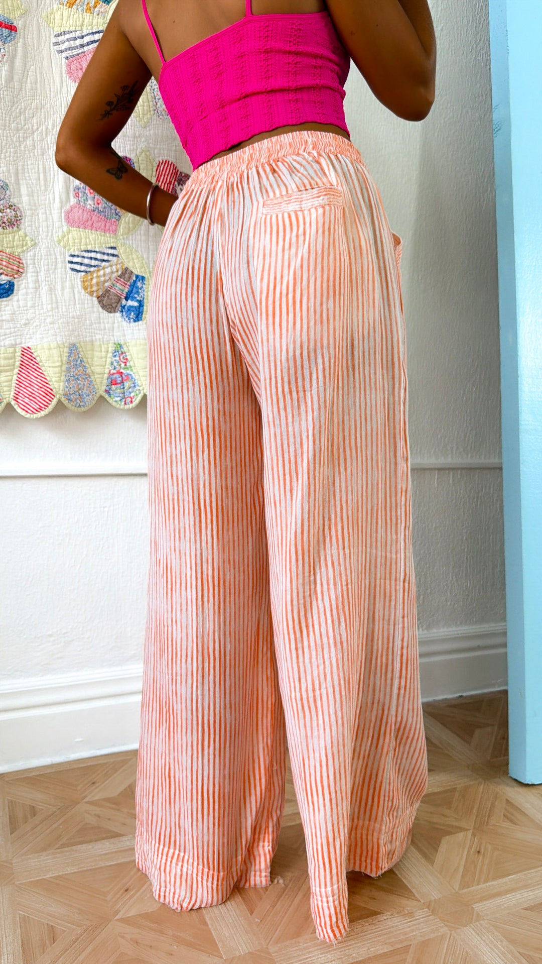 Sunset Stripe Pants, Orange Stripe