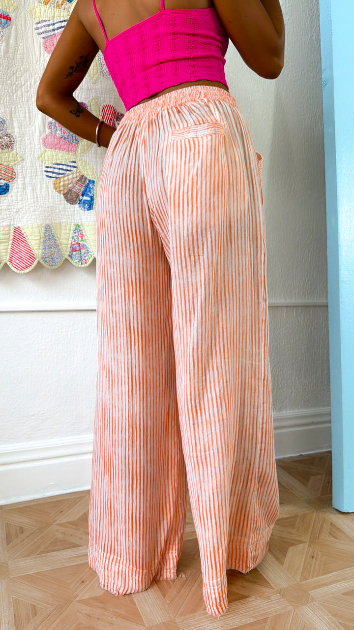 Sunset Stripe Pants, Orange Stripe