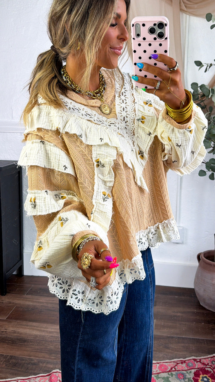 Arabella Rose Blouse, Peach Jam