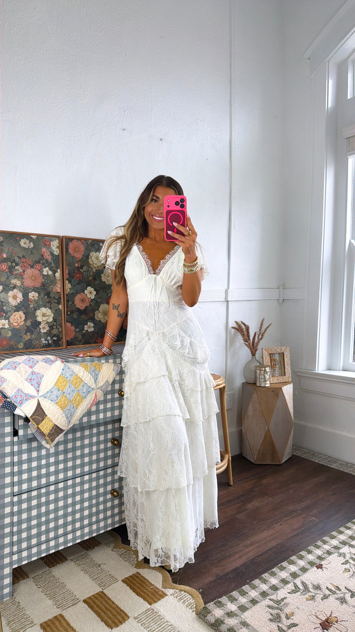 Soft Cloud Ruffle Dress, Ivory