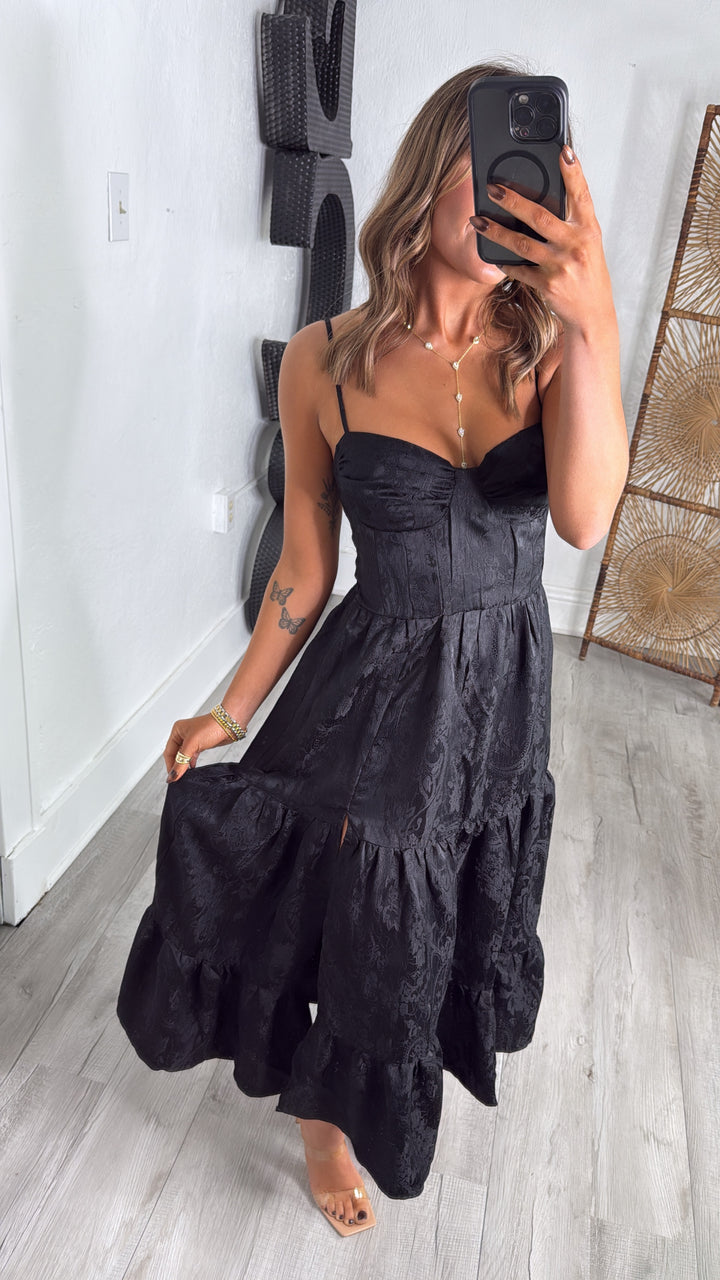 Throne Heart Lace Dress, Black