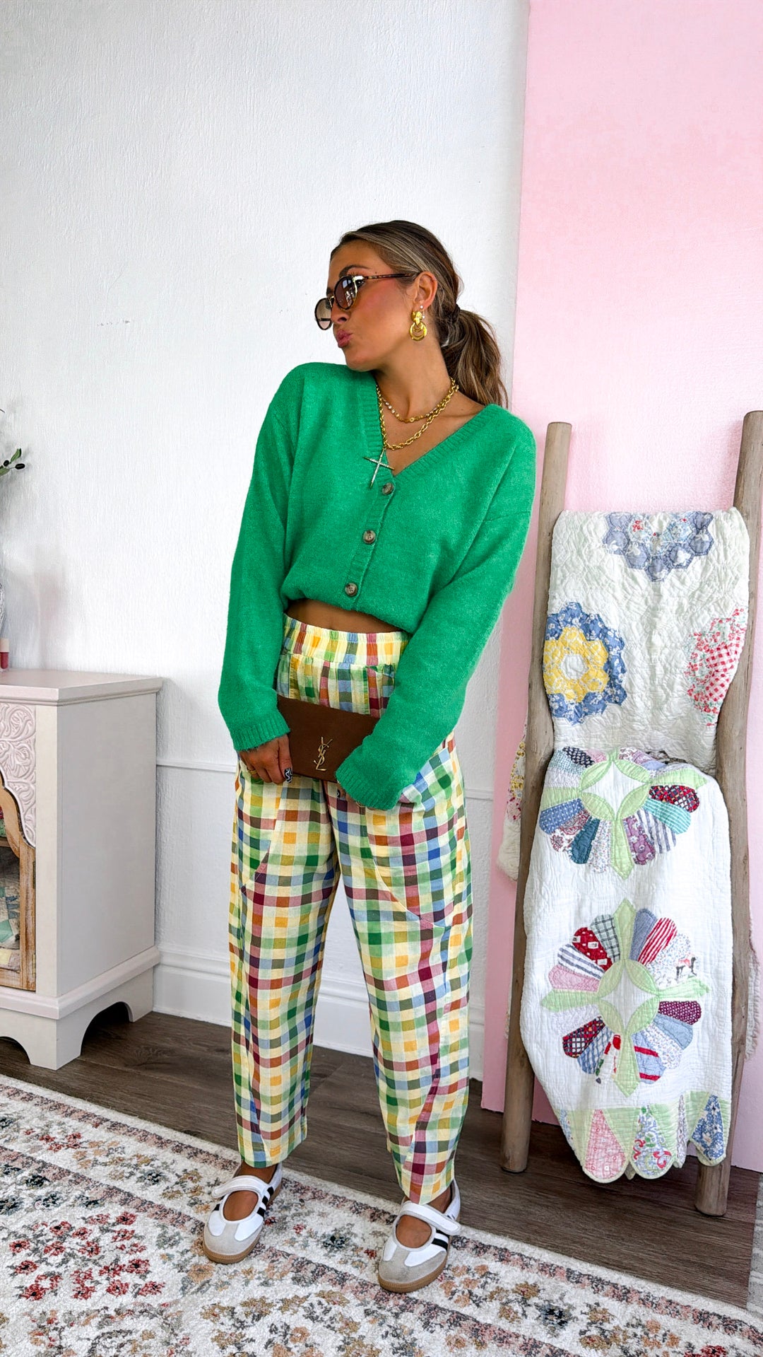 Elevated Check Trousers, Multi