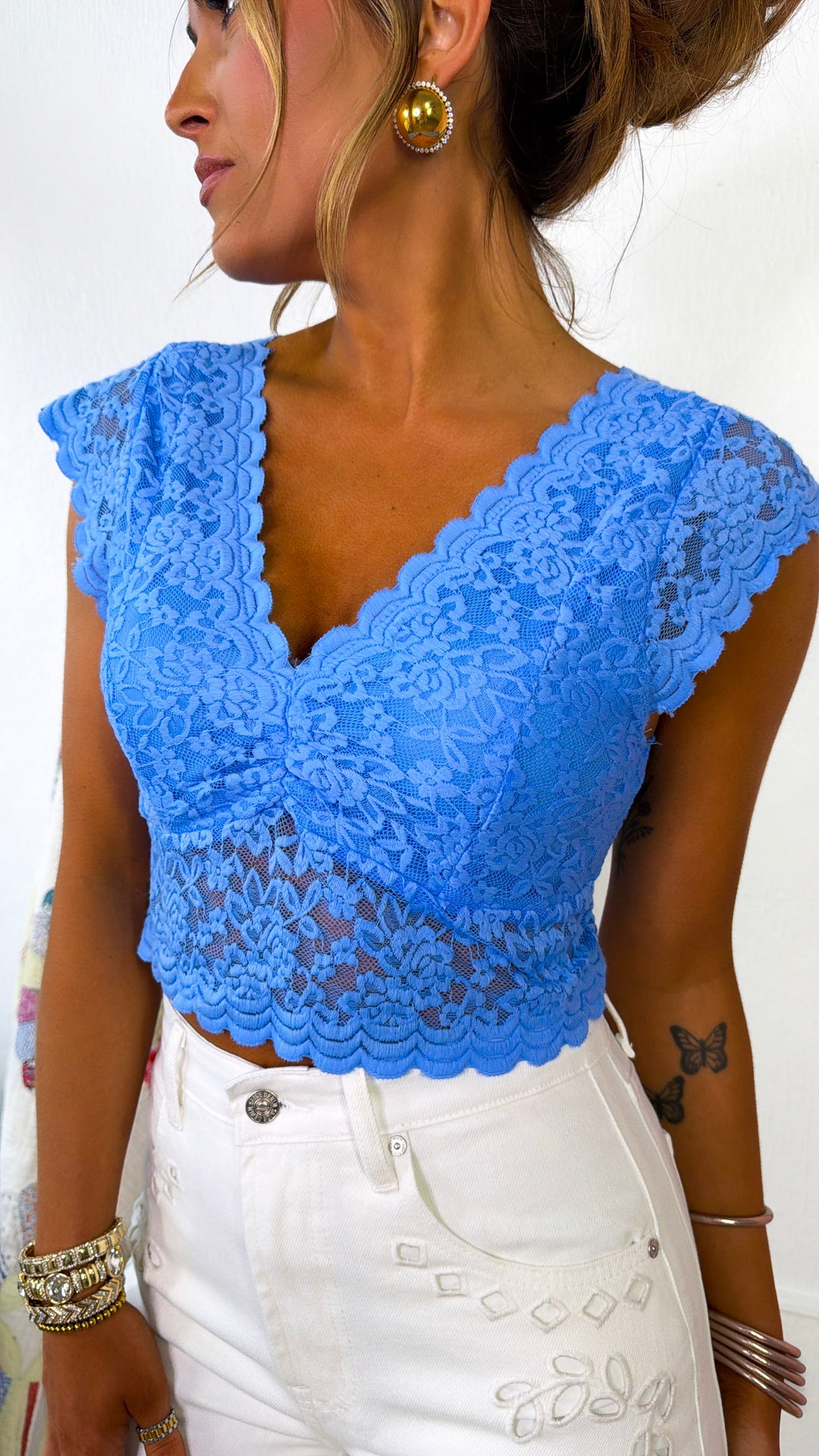 Whispered Lace Top, Ultramarine