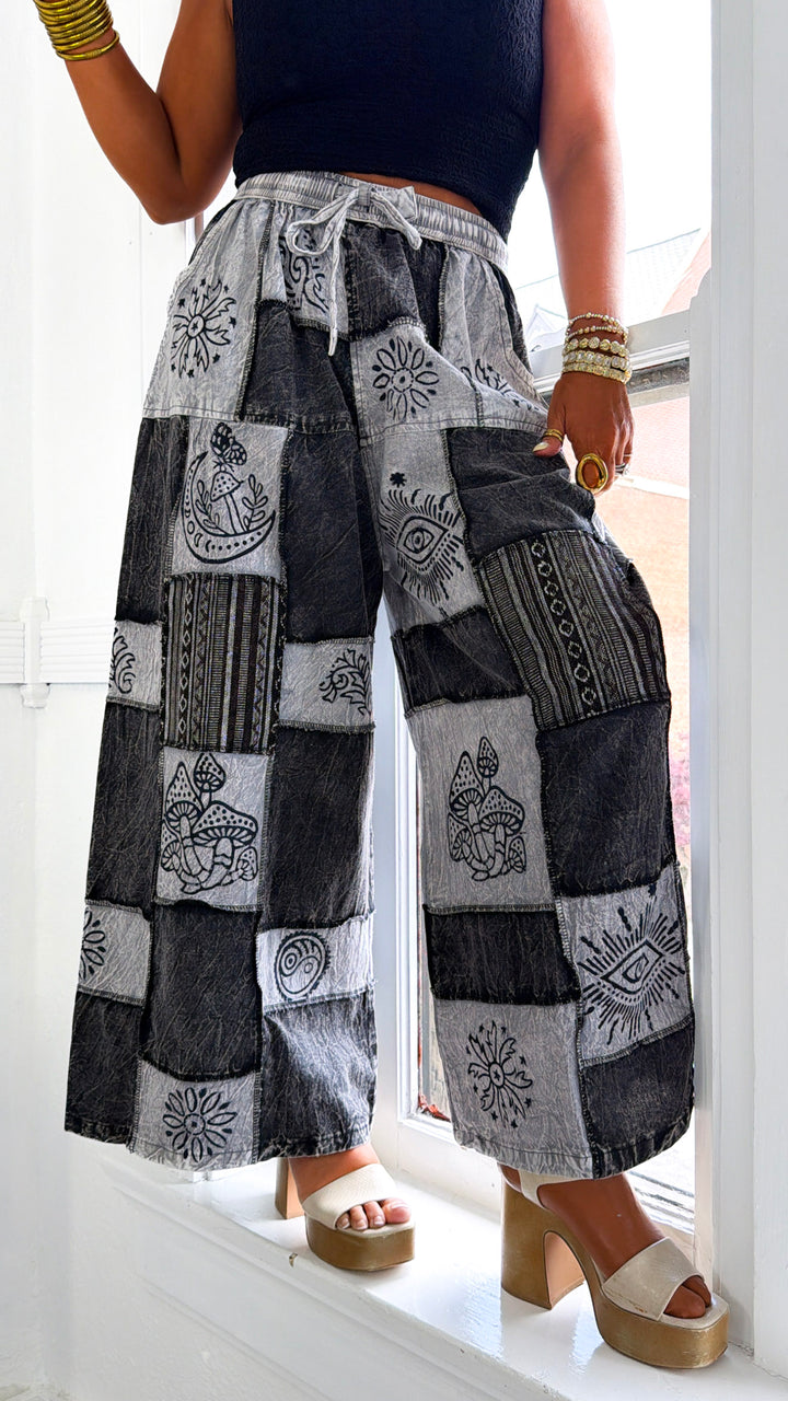 Wild Thing Patched Pants, Black Multi