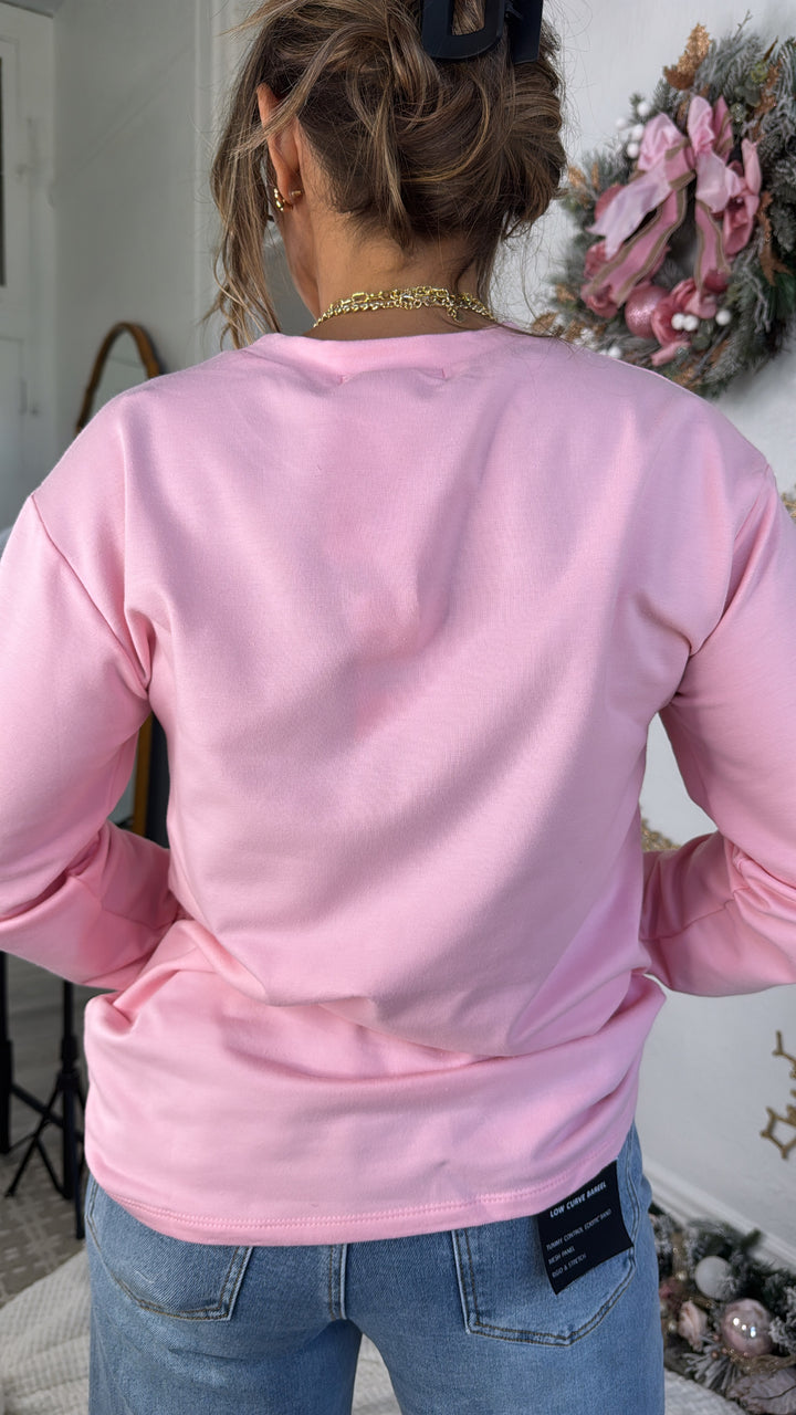 Merry Pearl Sweater, Pink