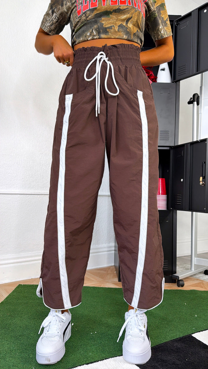 WindBreaker Contrasted Pant, Brown/White