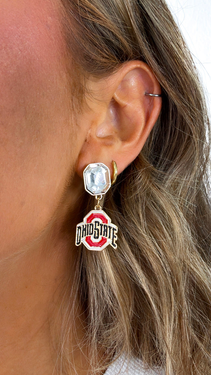 Rhinestone Game Day Earring