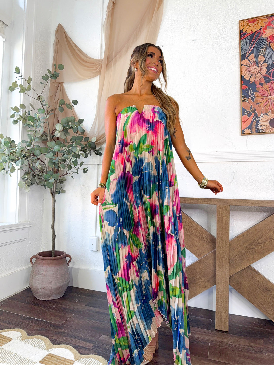 Capri Club Maxi Dress, Lapis Bloom