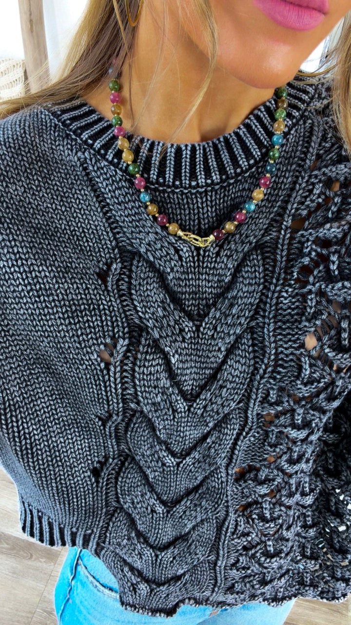 Wild Heart Sweater Tank, Black