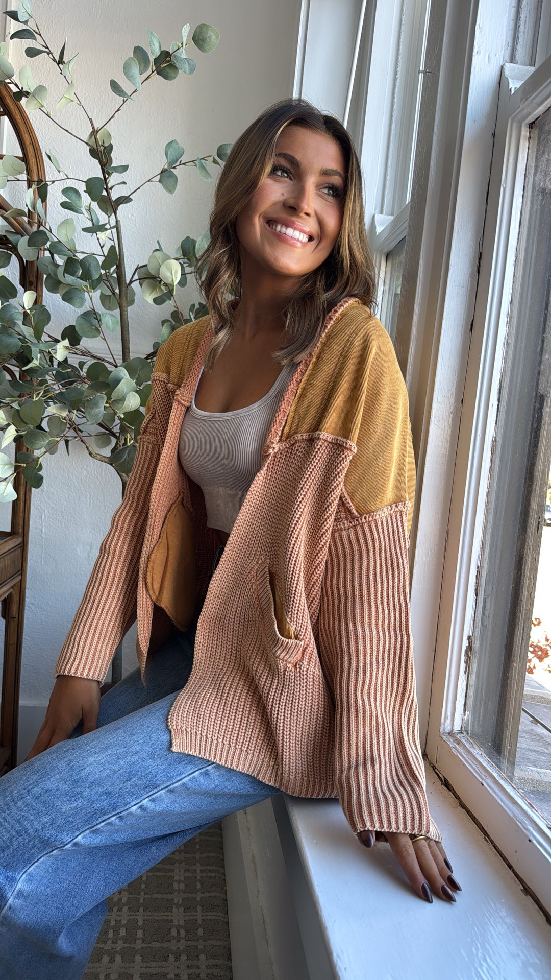 DOORBUSTER: Cable Knit Cardigan,  Washed Mustard