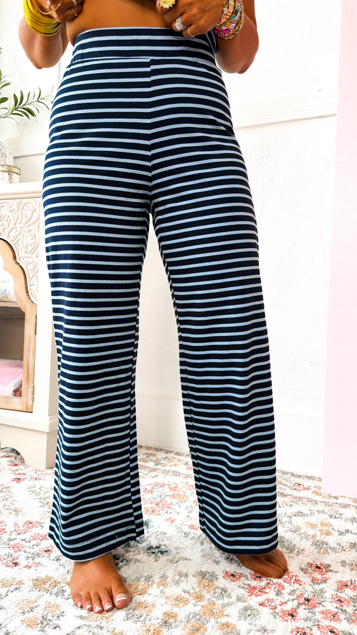 Wishful Dreaming Stripe Set, Navy/Sky
