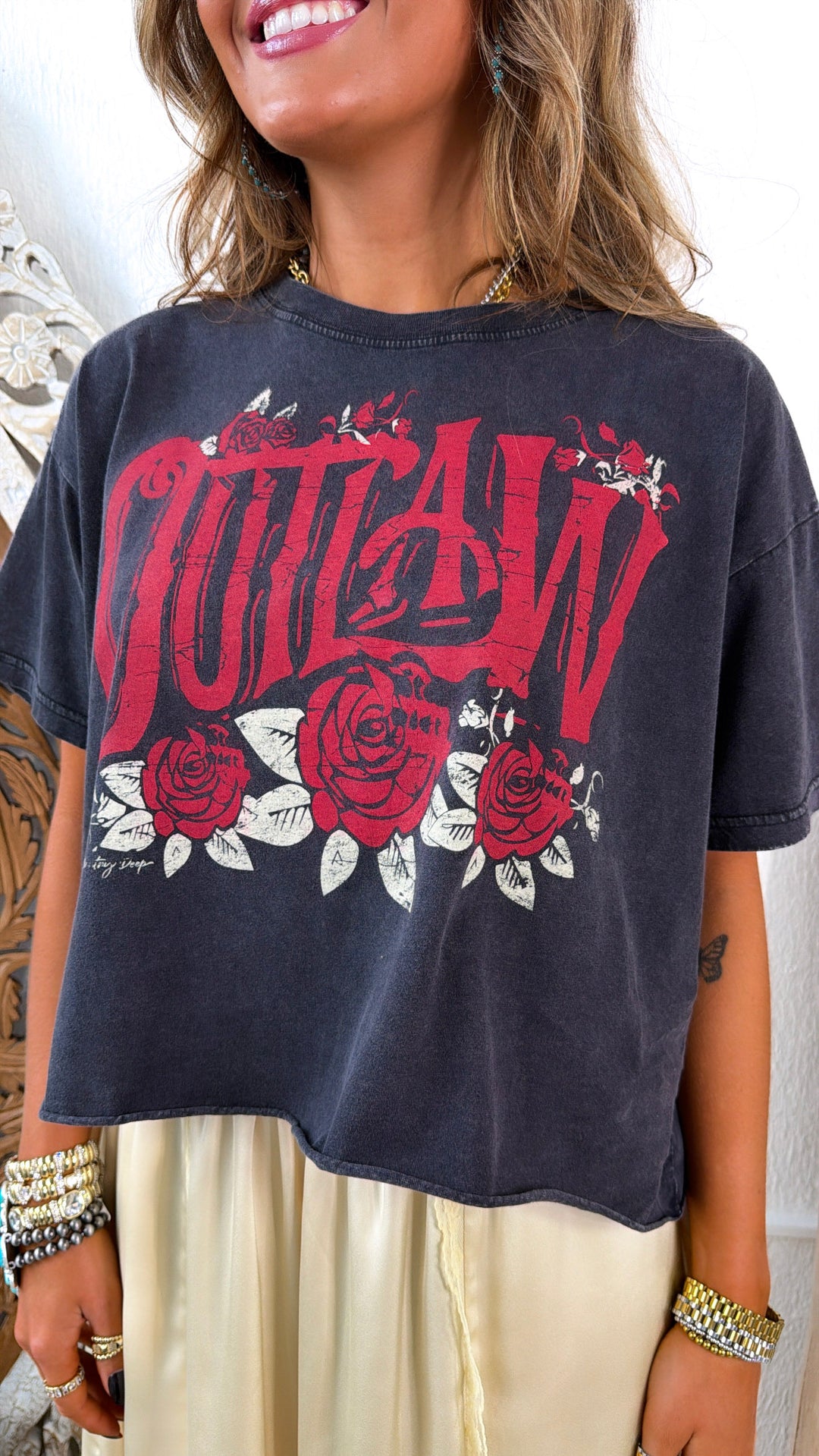 PRE ORDER JUNE 10: Outlaw Washed Graphic Tee, Grey