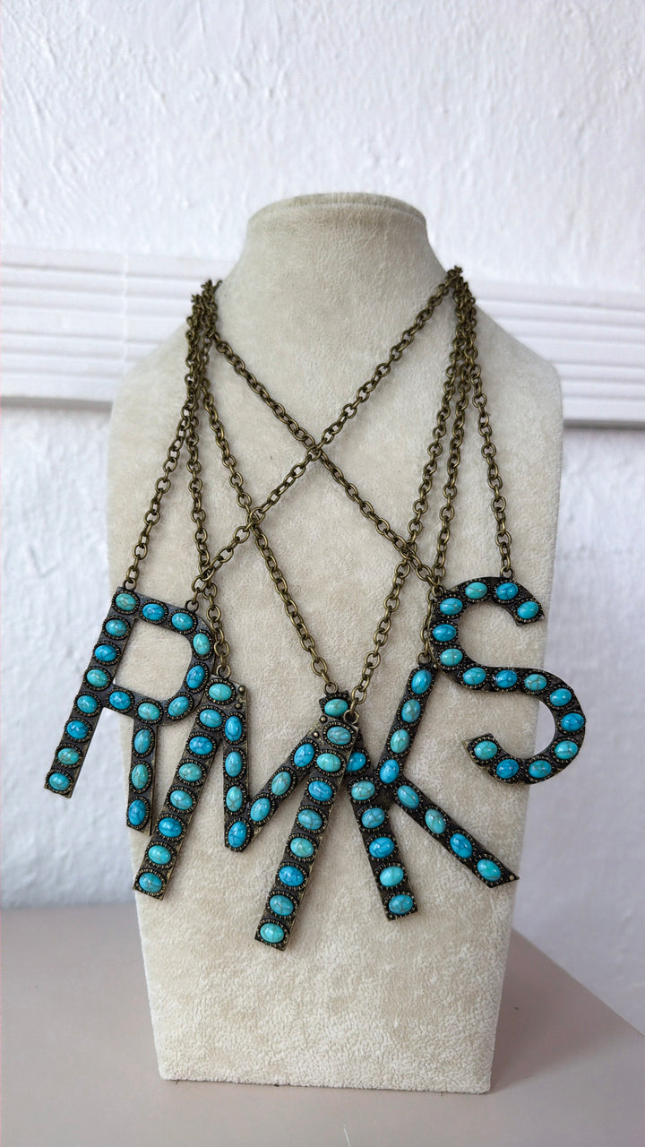 Blaze Initial Necklace, Bronze