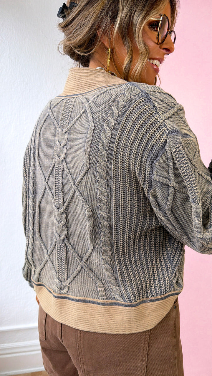 Texture Criss Cross Top, Rust Charcoal