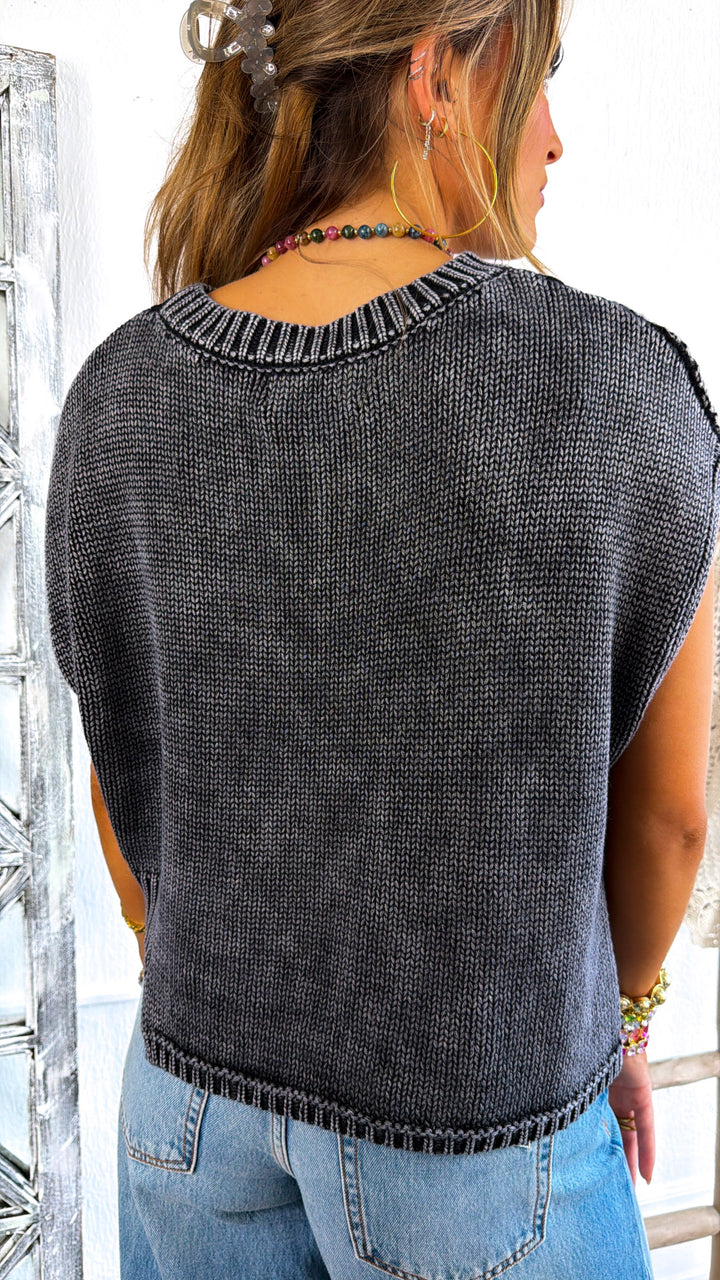 Wild Heart Sweater Tank, Black