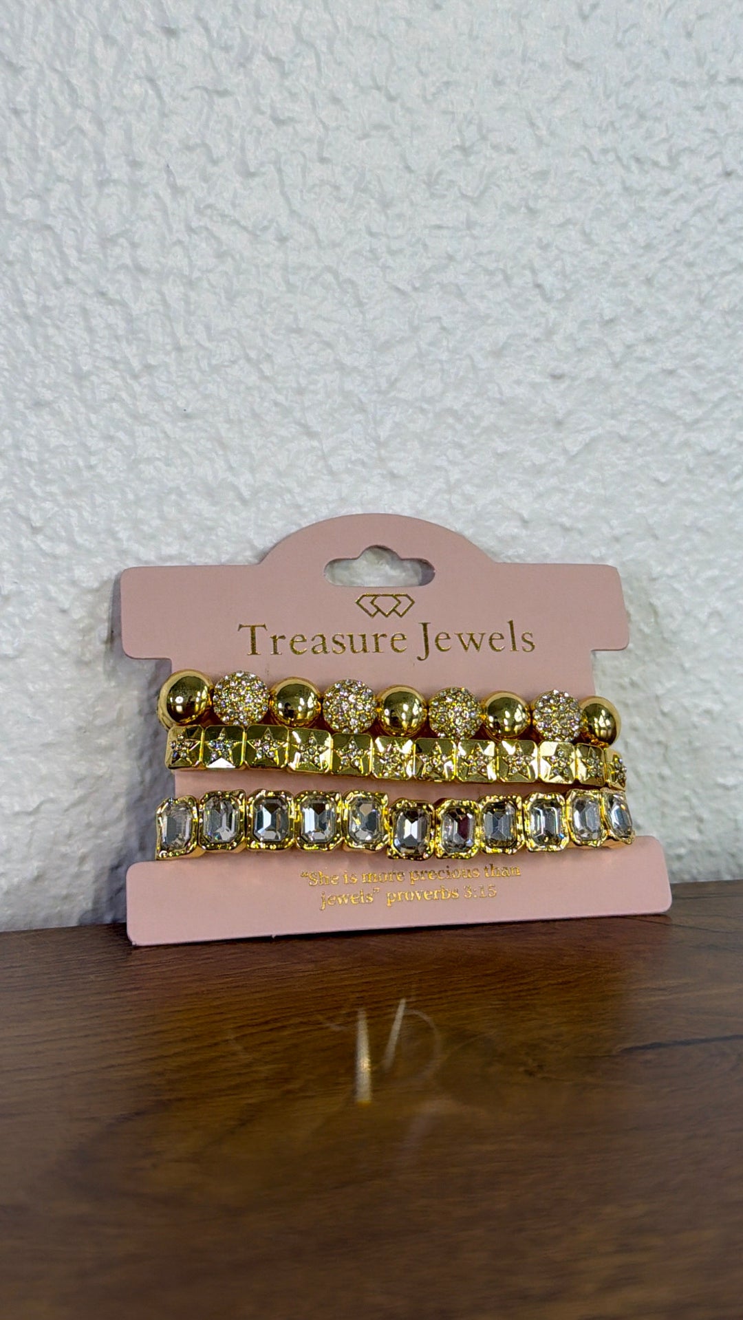 Radiant Gold Crystal Bracelet Stack