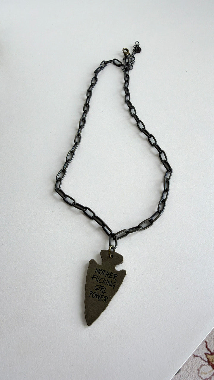 Girl Power Necklace, Bronze