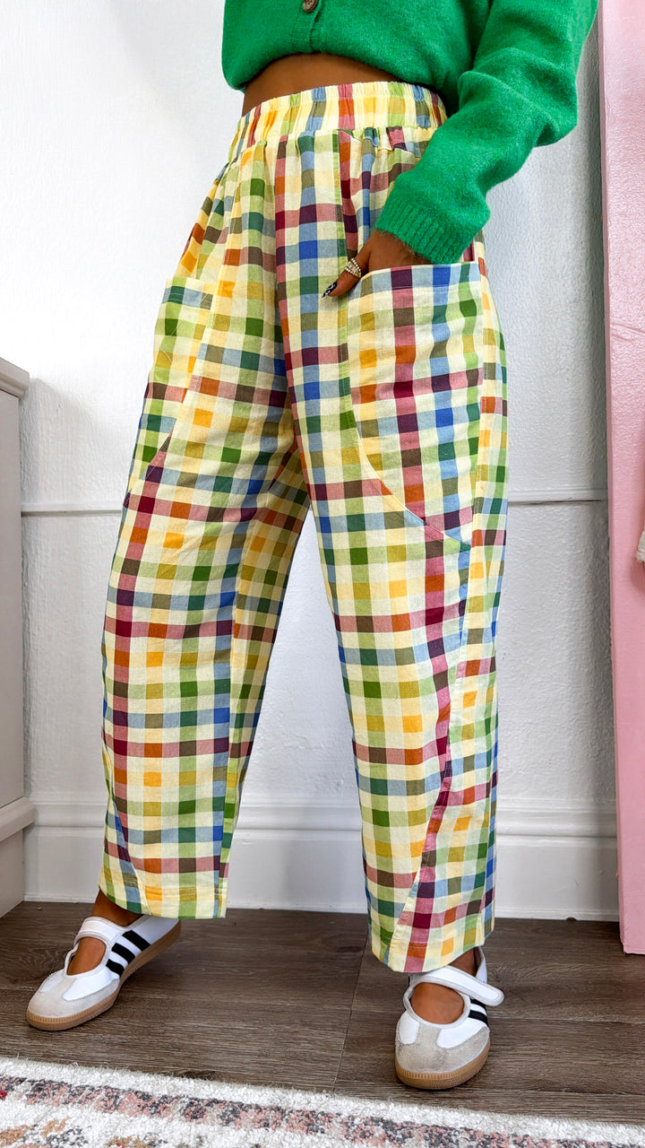 Elevated Check Trousers, Multi