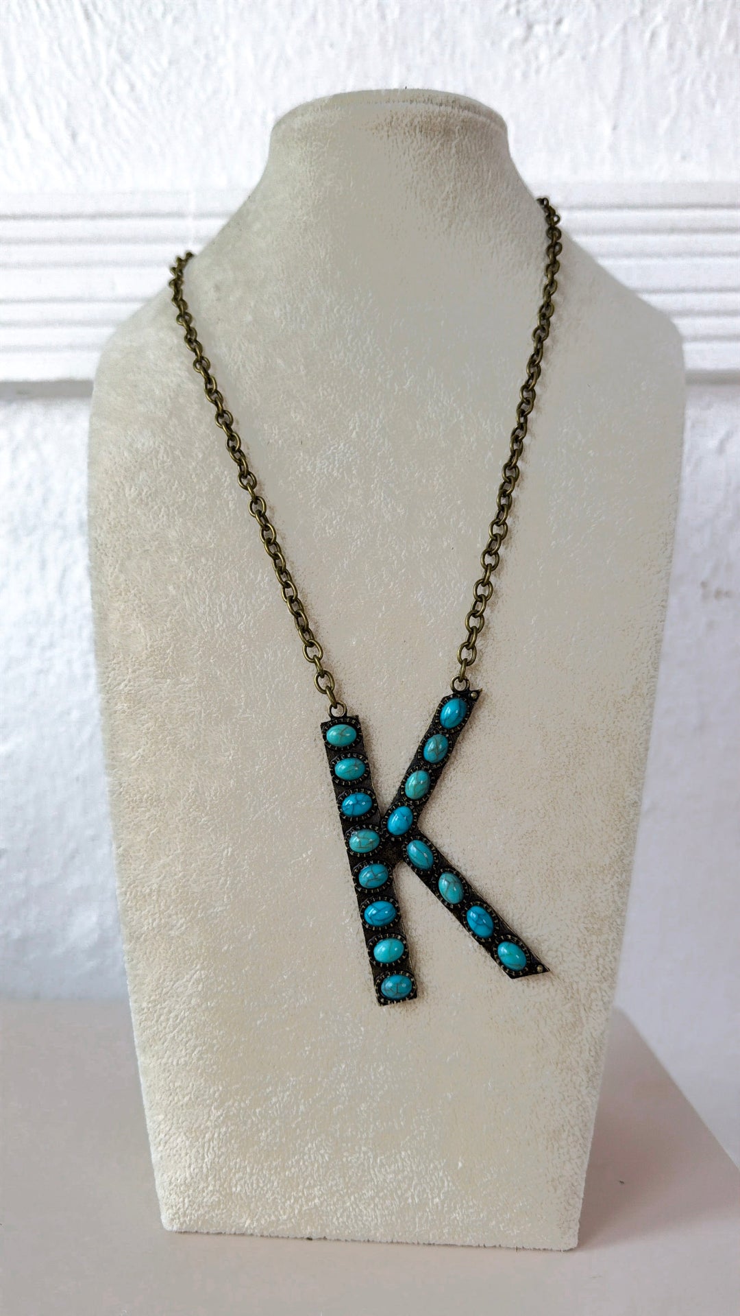 Blaze Initial Necklace, Bronze
